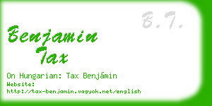 benjamin tax business card